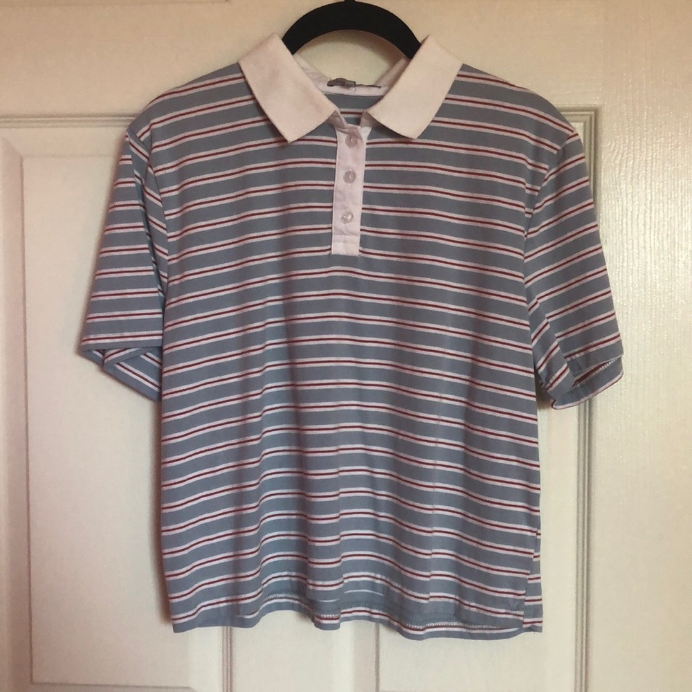 Cropped Striped Polo